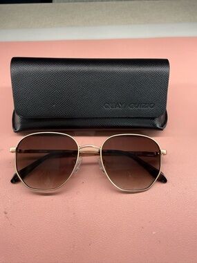 Quay Australia x Guizio collab Gold Frame Brown Lens Sunglasses